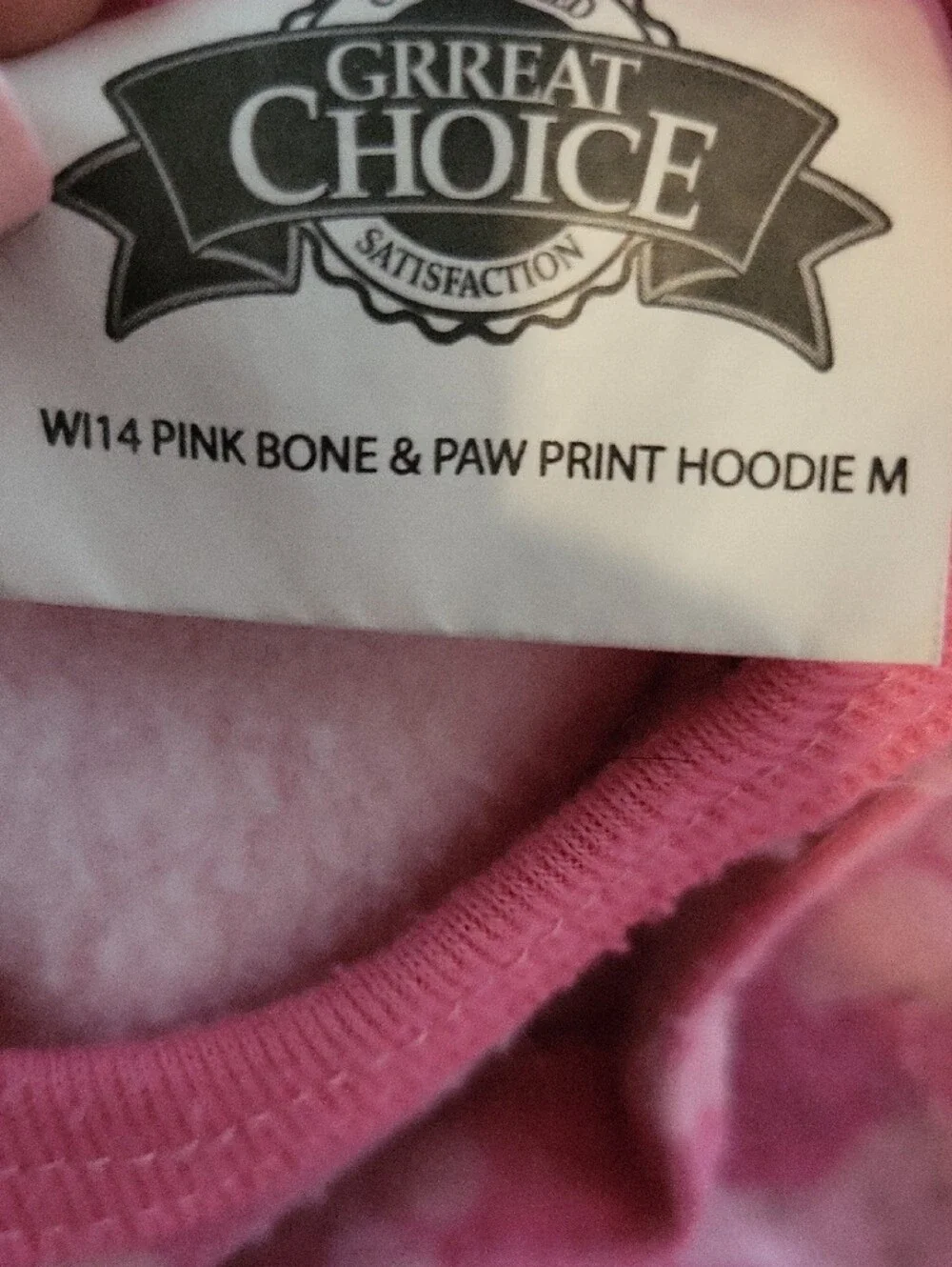Pink Paw & Bone Hoodie Dog Sweater - Comfortable Pet Hoodie